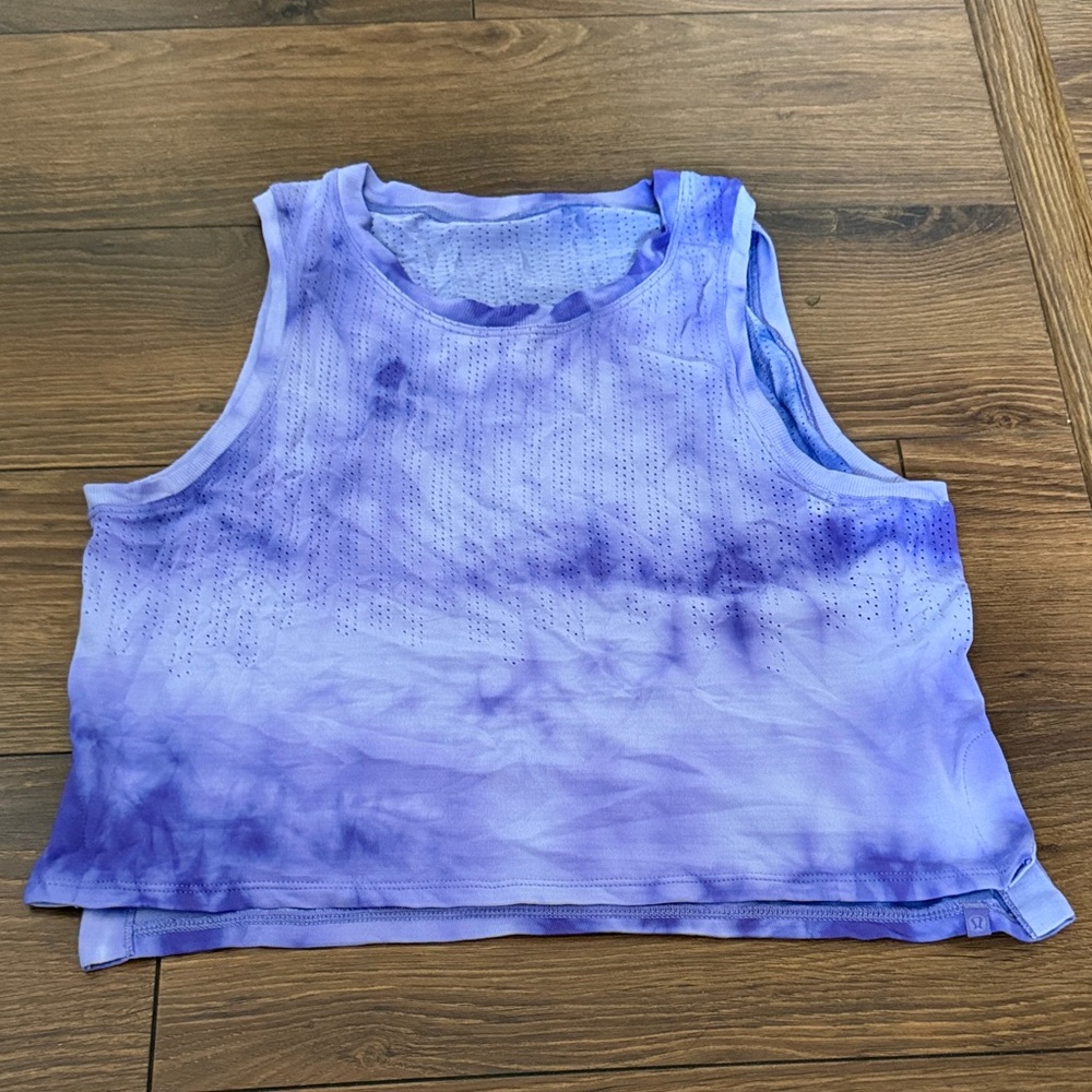 lululemon athletica Blue Tie-Dye Crop Top